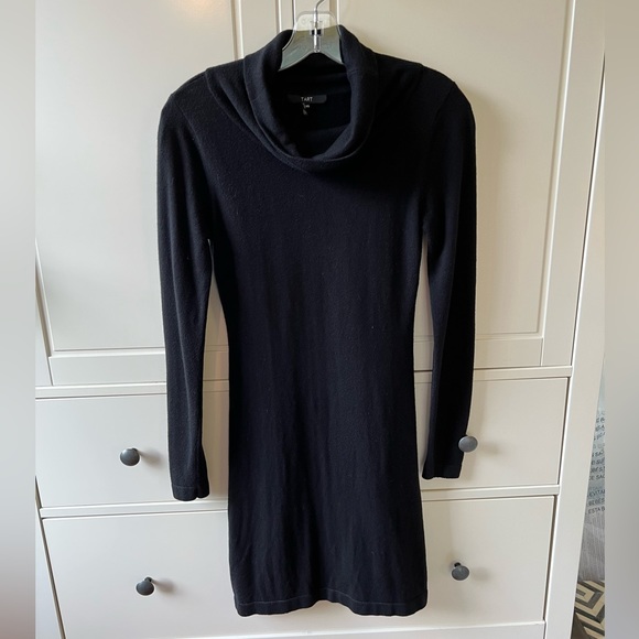 Tart Turtleneck Black Sweater Dress Cashmere Blend - Picture 1 of 4